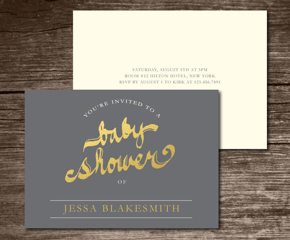 Baby Shower Invitation Handwritten by Aticnomar is available from CreativeMarket for $6.