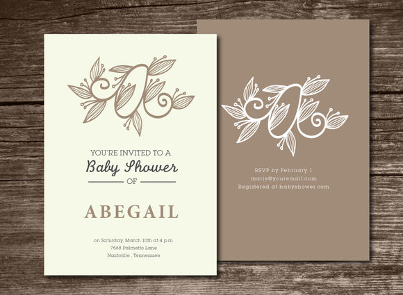 Baby Shower Invitation Initial by Aticnomar is available from CreativeMarket for $6.