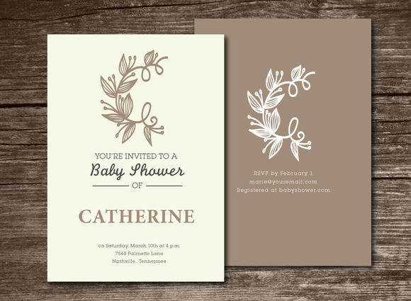 Baby Shower Invitation Initial by Aticnomar is available from CreativeMarket for $6.