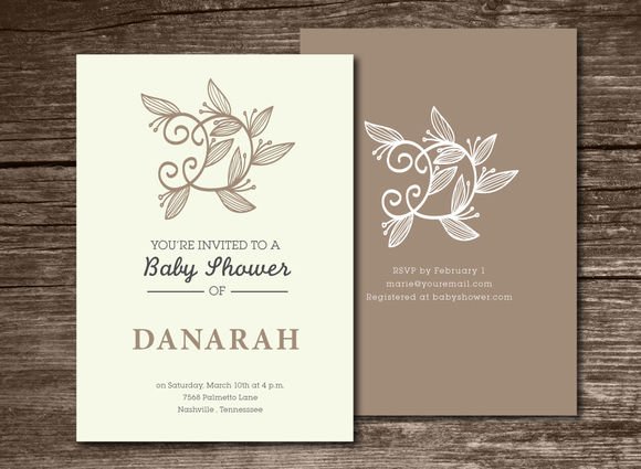 Baby Shower Invitation Initial by Aticnomar is available from CreativeMarket for $6.