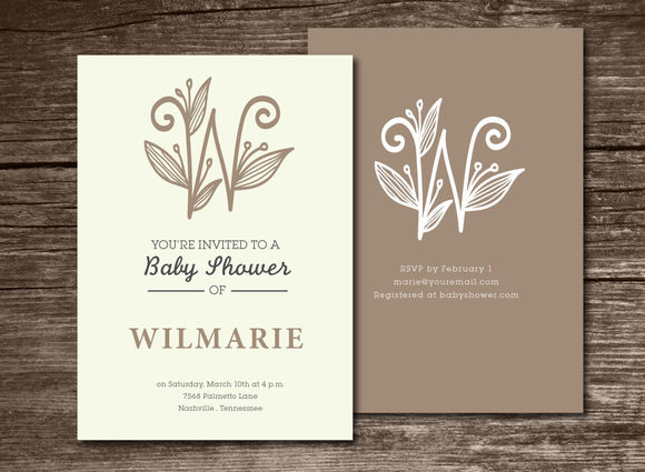 Baby Shower Invitation Initial by Aticnomar is available from CreativeMarket for $6.