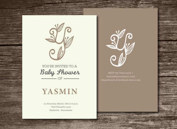 Baby Shower Invitation Initial by Aticnomar is available from CreativeMarket for $6.