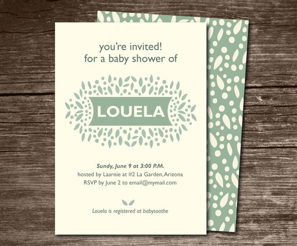 Baby Shower Invitation Pattern by Aticnomar is available from CreativeMarket for $6.