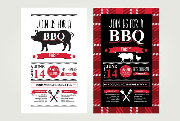 Barbecue Invitations by BarcelonaDesignShop is available from CreativeMarket for $6.