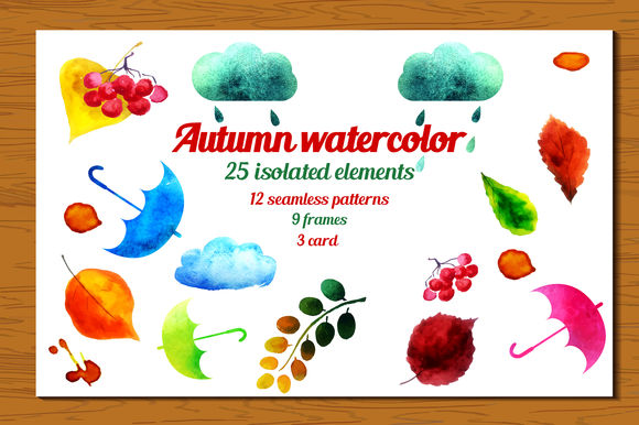 Big Autumn Watercolor by Katyr is available from CreativeMarket for $15.