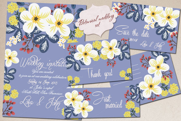 Botanical Wedding Set by Abooza is available from CreativeMarket for $7.