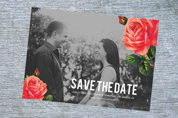 Chic Floral Save The Date by AllyJCreative is available from CreativeMarket for $8.