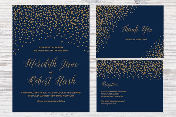 Confetti Wedding Invitation by Pixejoo is available from CreativeMarket for $13.