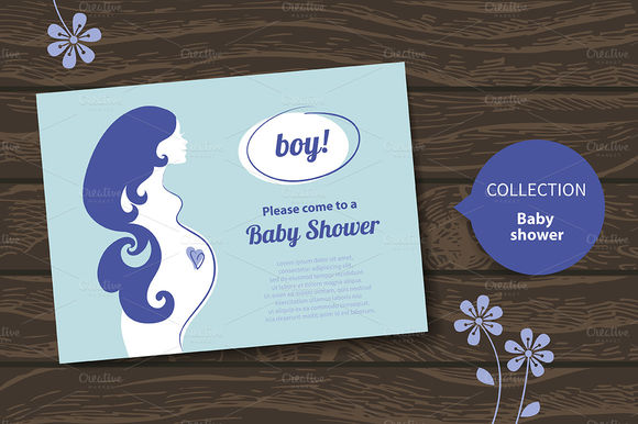 Cute Baby Shower Invitations by ElenaPimonova is available from CreativeMarket for $4.