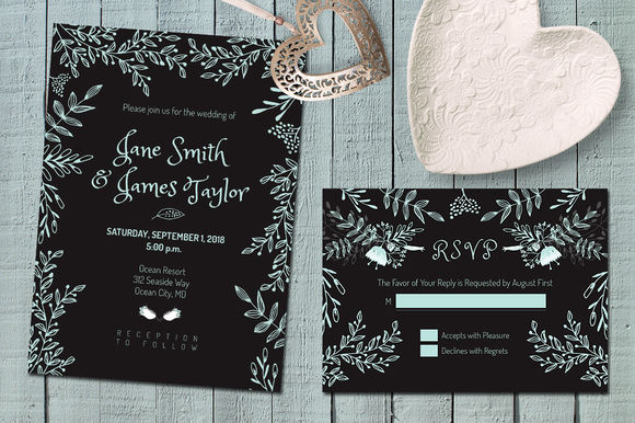 Dark Wedding Invitation by Webvilla is available from CreativeMarket for $8.