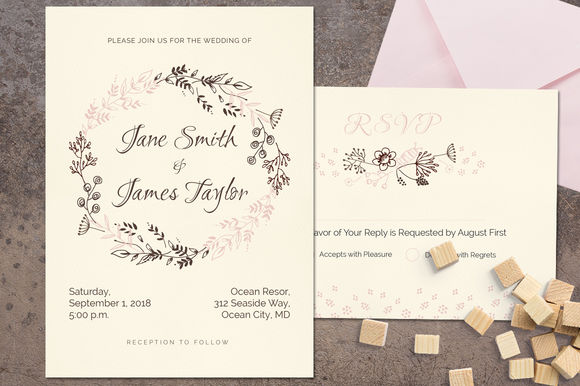 Delicat Wedding Invitation by Webvilla is available from CreativeMarket for $8.