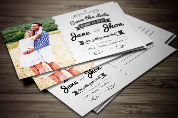 Elegant Wedding Invitation Postcard by GraphicBoutique is available from CreativeMarket for $5.
