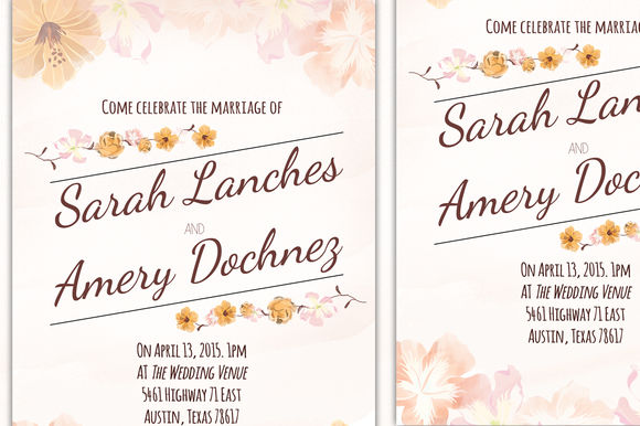 Floral Invitation by Tbarkley is available from CreativeMarket for $10.