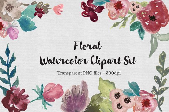 Floral Watercolor Clipart Set by TheAutumnRabbit is available from CreativeMarket for $15.