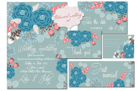 Floral Wedding Set by Abooza is available from CreativeMarket for $7.