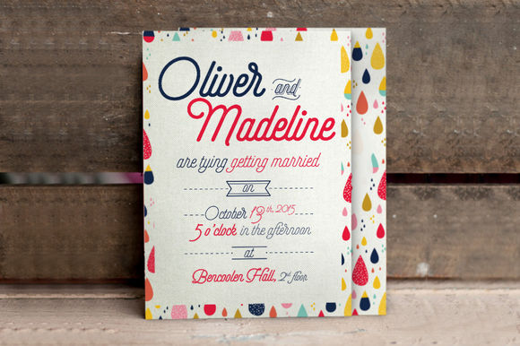 Fun Pattern Wedding Invitation by KlapauciusCo is available from CreativeMarket for $10.