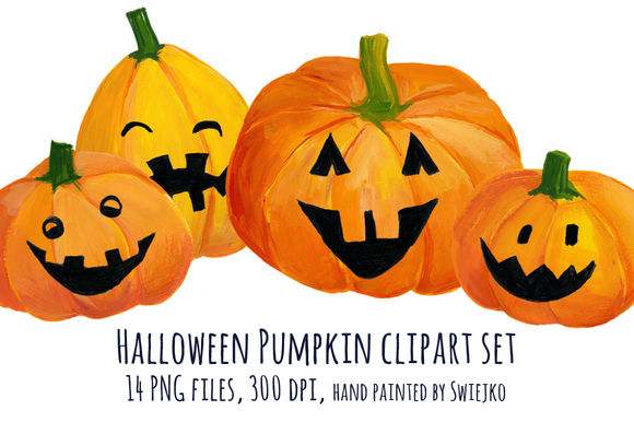 Halloween Pumpkin Clip Art by Swiejko is available from CreativeMarket for $7.