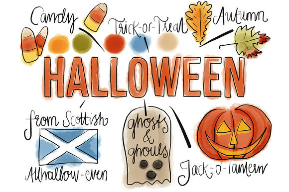 Halloween Watercolors by MarmaladeMoon is available from CreativeMarket for $9.