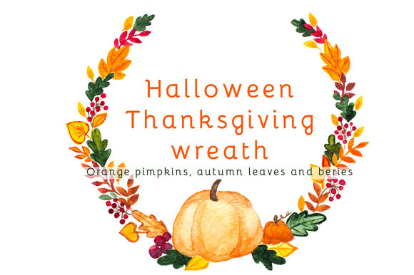 Halloween And Thanksgiving Wreath by Wedphoto is available from CreativeMarket for $5.