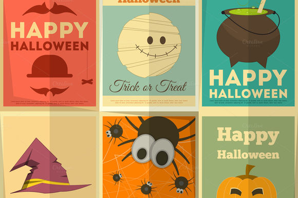 Halloween Posters Set by Elfivetrov is available from CreativeMarket for $8.