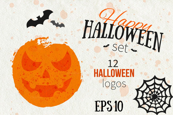 Happy Halloween Logo Set by ToriArt is available from CreativeMarket for $6.