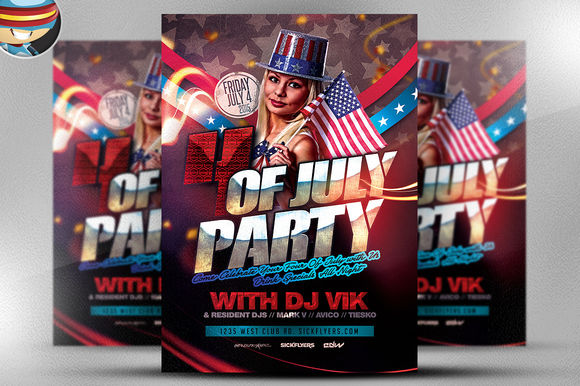 July 4th Flyer Template by FlyerHeroes is available from CreativeMarket for $9.