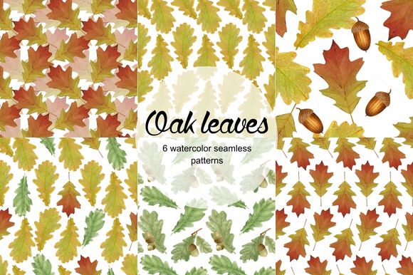 Oak Leaves Seamless Patterns by Curlyfamily is available from CreativeMarket for $8.