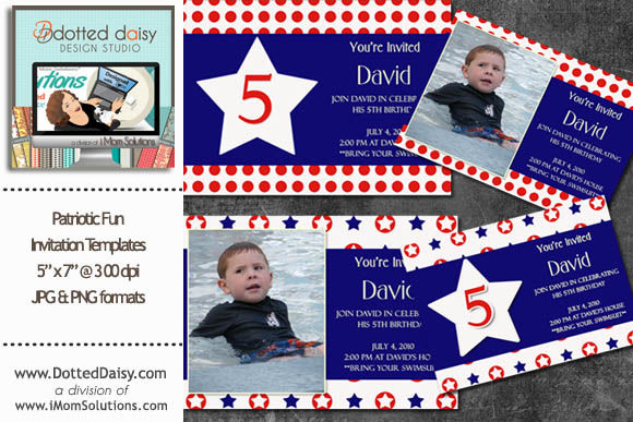 Patriotic Fun Invitation Templates by SomethingChic is available from CreativeMarket for $5.