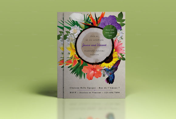 Premium Exotic Flower Wedding Invite by TheWeddingShop is available from CreativeMarket for $7.