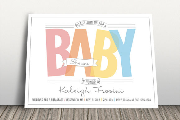 Rainbow Baby Shower Invitation by ErinManuel is available from CreativeMarket for $3.