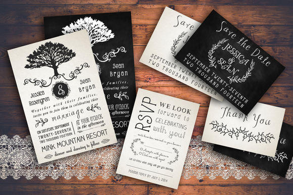 Rustic Wedding Invitation Pack by KnottedDesign is available from CreativeMarket for $15.