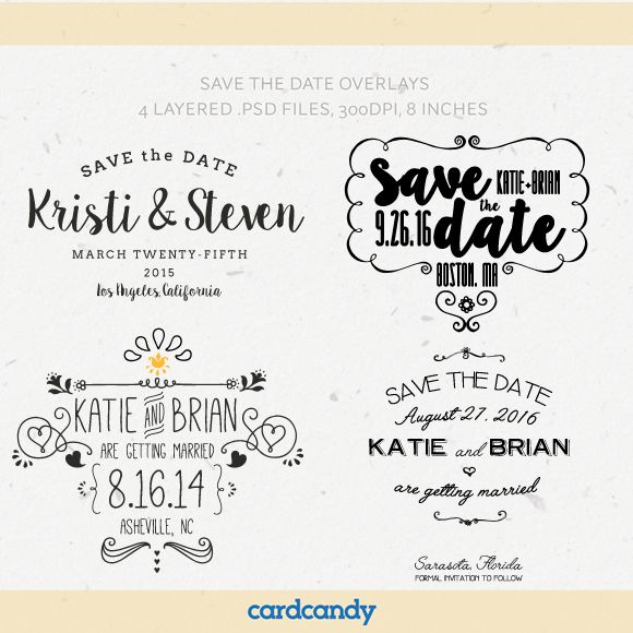 Save The Date Card Overlay Templates by Cardcandy is available from CreativeMarket for $12.