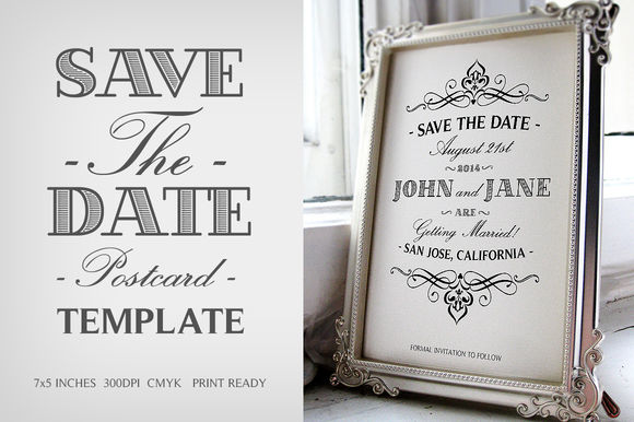 Save The Date Postcard Template V by ZeppelinGraphics is available from CreativeMarket for $6.