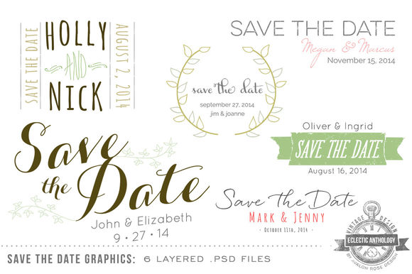 Save The Date Overlay Graphics by EclecticAnthology is available from CreativeMarket for $5.