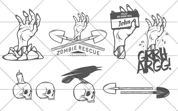 Set Of Halloween Design Elements by 1baranov is available from CreativeMarket for $10.