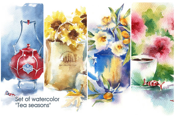 Set Of Watercolor by KseniaSelianko is available from CreativeMarket for $15.