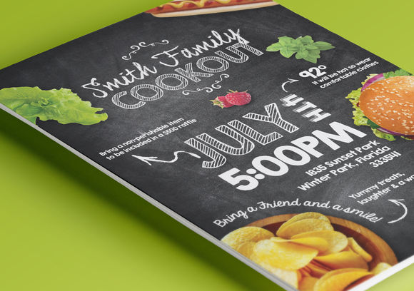 Summer Cookout Party Flyer by VectorChameleon is available from CreativeMarket for $7.