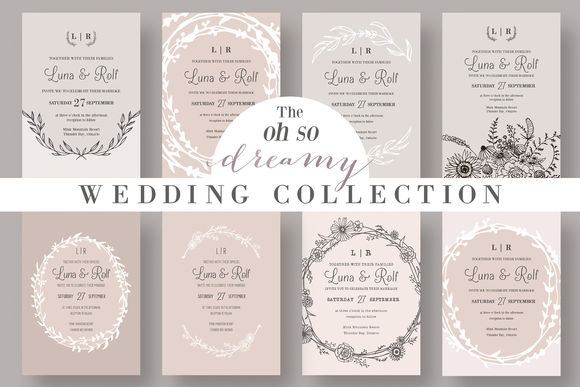 The Dreamy Wedding Collection by KnottedDesign is available from CreativeMarket for $26.