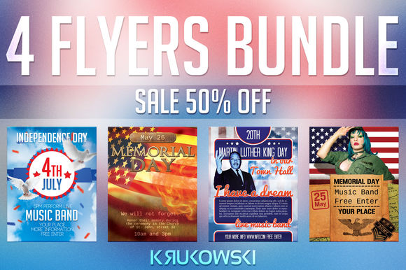 USA Holidays Flyers Bundle by Krukowski is available from CreativeMarket for $12.