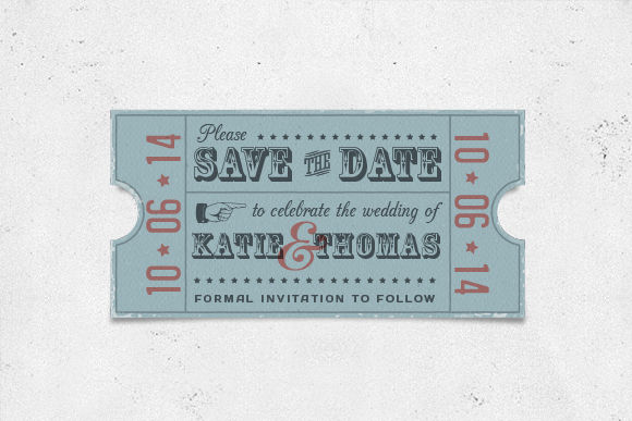Vintage Save The Date Card by MyCreativeLand is available from CreativeMarket for $3.