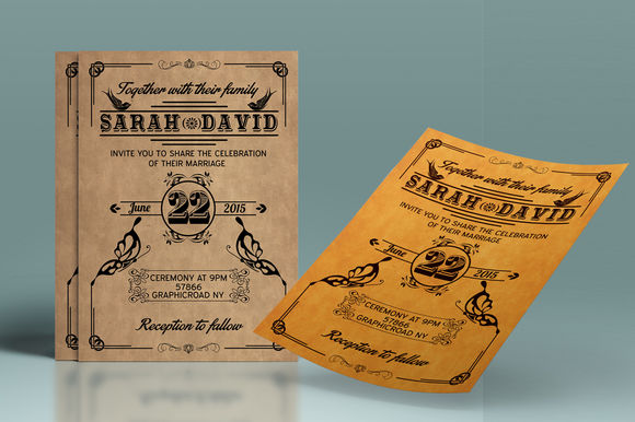 Vintage Wedding Stationery Set by ArysDesign is available from CreativeMarket for $6.