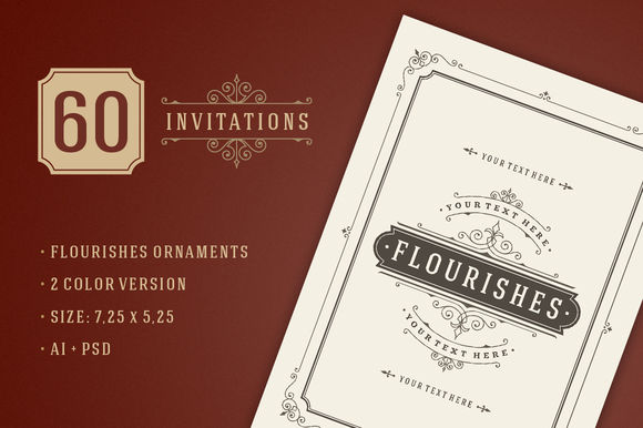 Vintage Ornament Invitations by VasyaKobelev is available from CreativeMarket for $20.