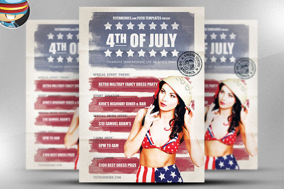 Vintage 4th July Flyer Template by FlyerHeroes is available from CreativeMarket for $9.