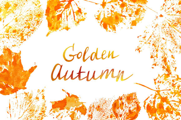 Watercolor Autumn Leaves Stamped by SunnyArtShop is available from CreativeMarket for $6.