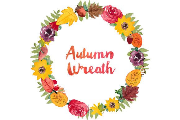 Watercolor Fall Wreath Clip Art by BellaLoveLetters is available from CreativeMarket for $2.