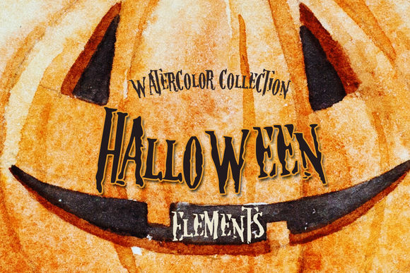 Watercolor Halloween Elements by LembrikArtworks is available from CreativeMarket for $9.