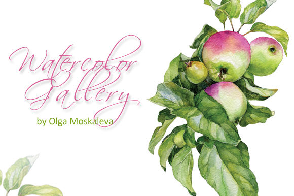 Watercolor Apple Twig by OlgaMoskaleva is available from CreativeMarket for $5.
