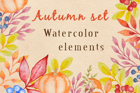 Watercolor Autumn Design Kit by Artspace is available from CreativeMarket for $12.