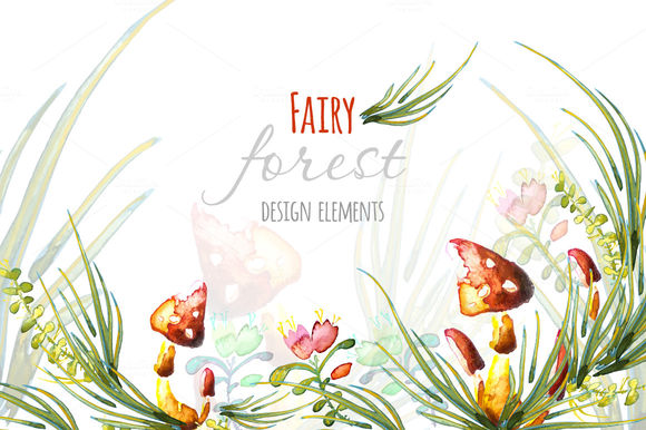 Watercolor Fairy Forest Elements by OKSAP is available from CreativeMarket for $3.