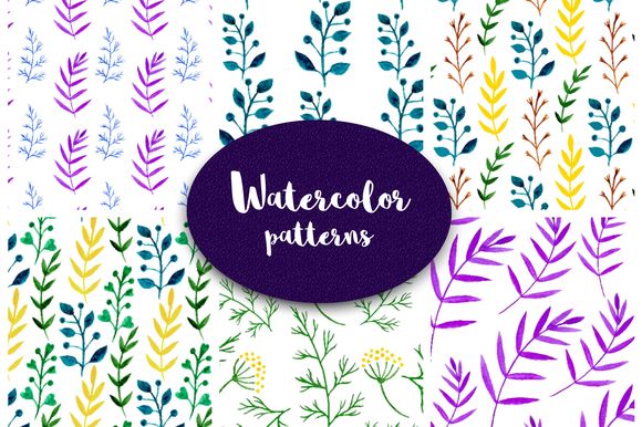 Watercolor Foliage Patterns by Worldion is available from CreativeMarket for $6.